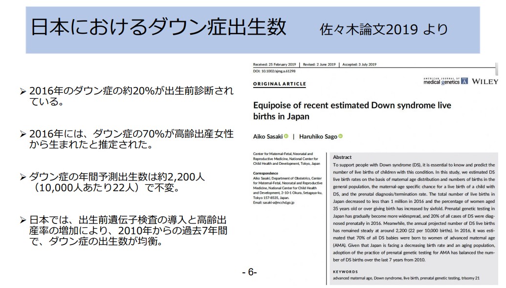 日本におけるダウン症出生数